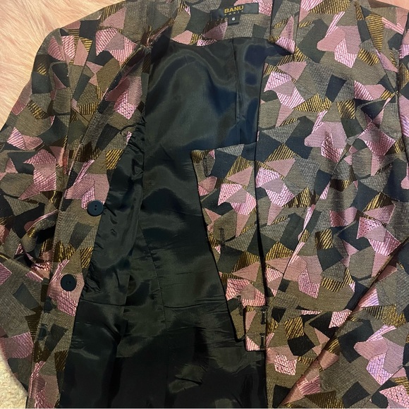 Banu Paris Jacquard abstract pattern coord suit set - Picture 8 of 14